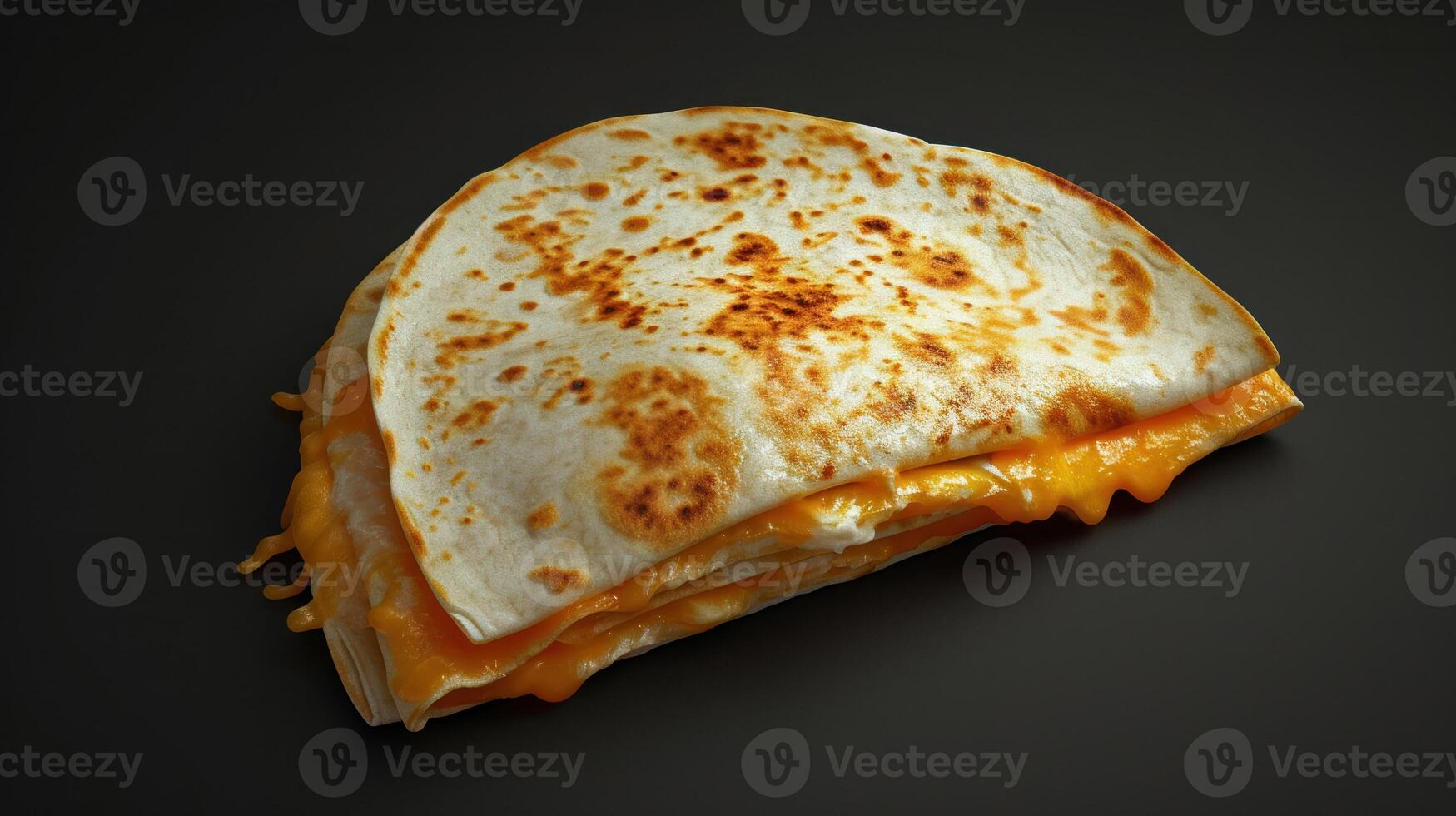 AI generated Fried wheat tortilla stuffed with melted cheese photo