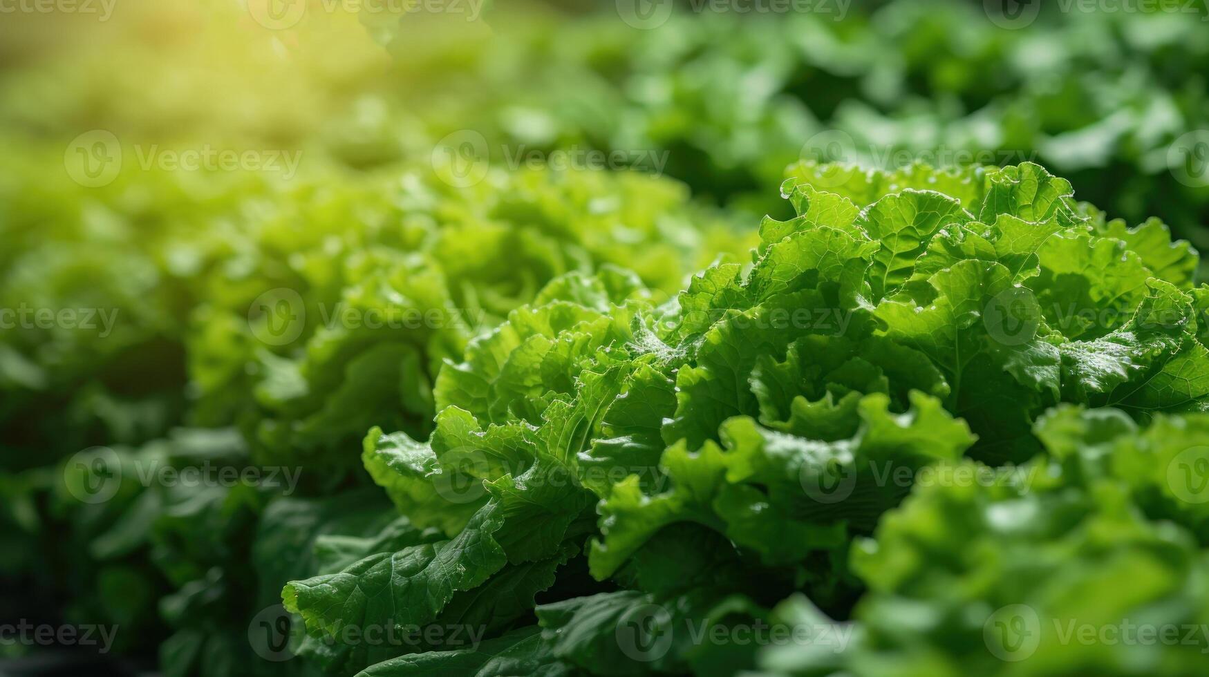 AI generated Green leaf lettuce plantation photo