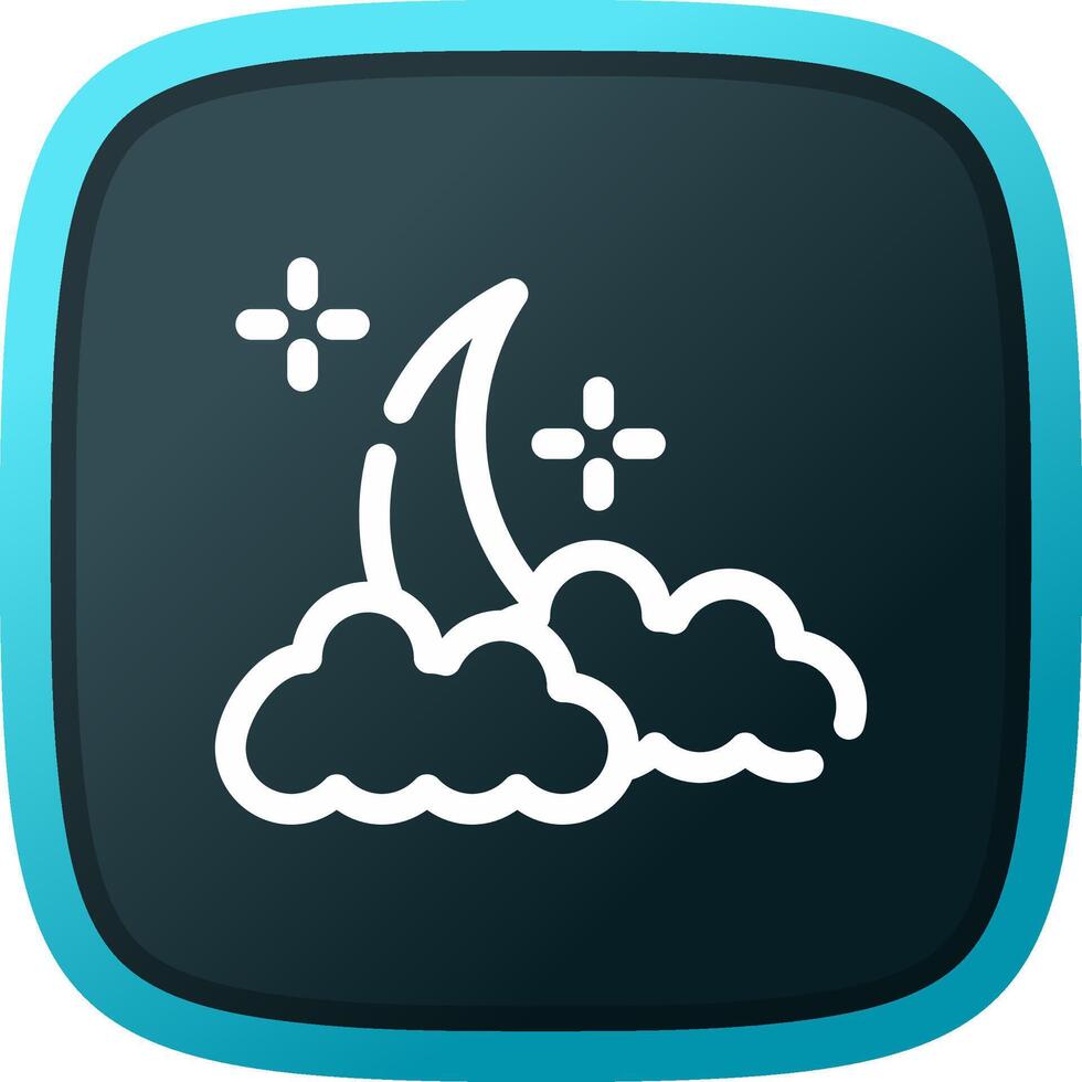 Cloudy Night Creative Icon Design vector