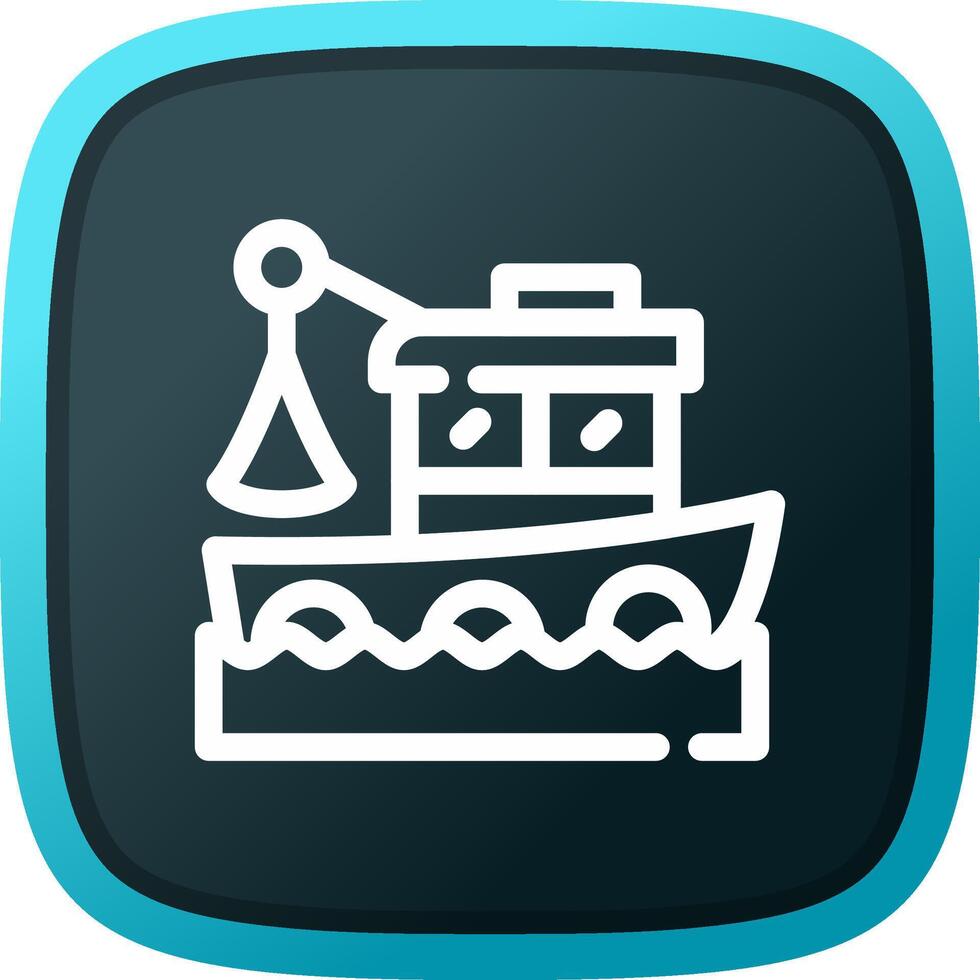 Fishing Boat Creative Icon Design vector