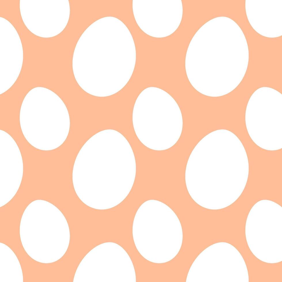 Cute vector pattern with white easter eggs peach fuzz color on white background