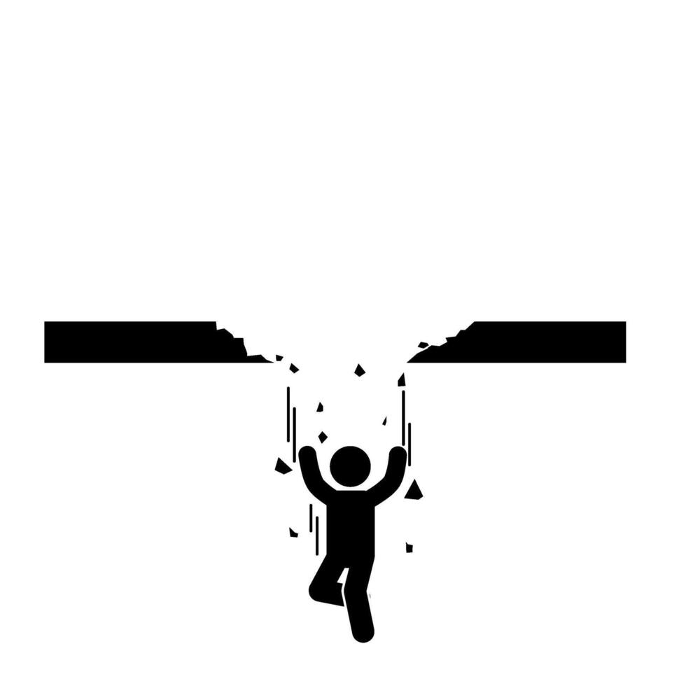 STICK FIGURE VECTOR ILLUSTRATION FALLING, FALLING, TRAPPED