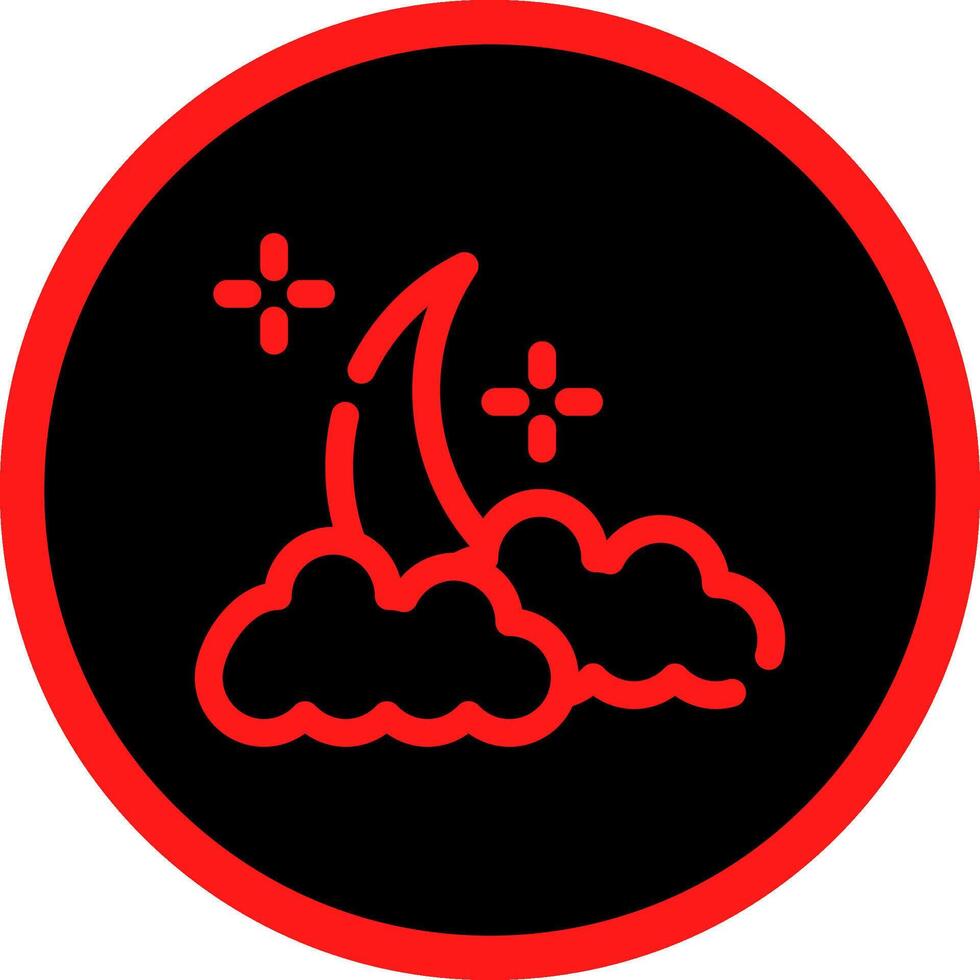 Cloudy Night Creative Icon Design vector