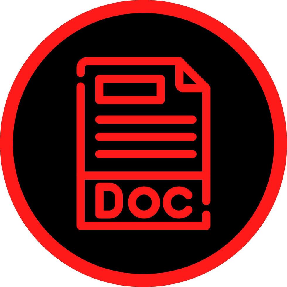 Doc File Format Creative Icon Design vector