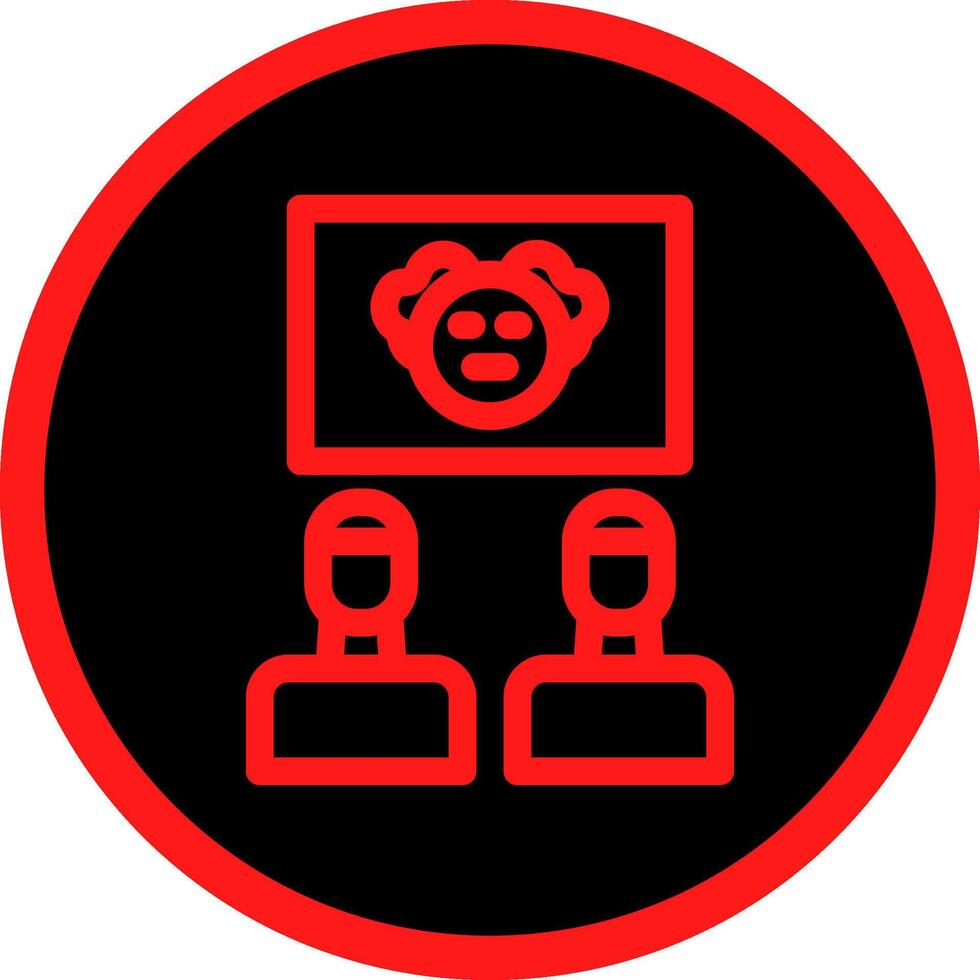 Line Red Gradient Circle Design vector