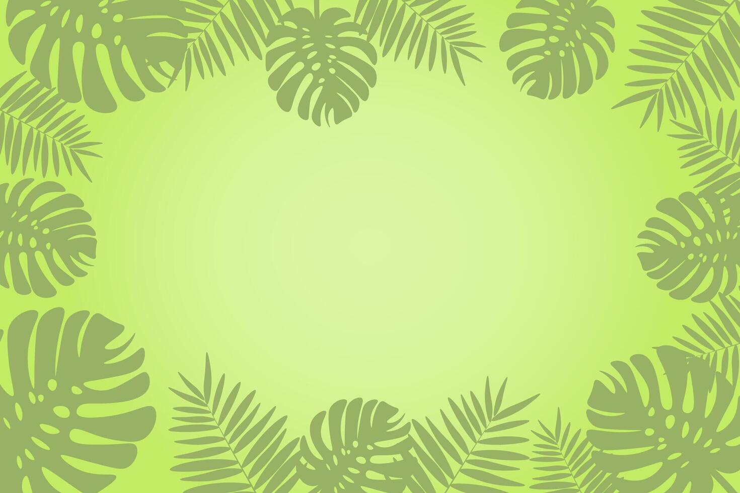 Vector illustration in flat style with copy space for text. background with leaves. spring or summer backdrop