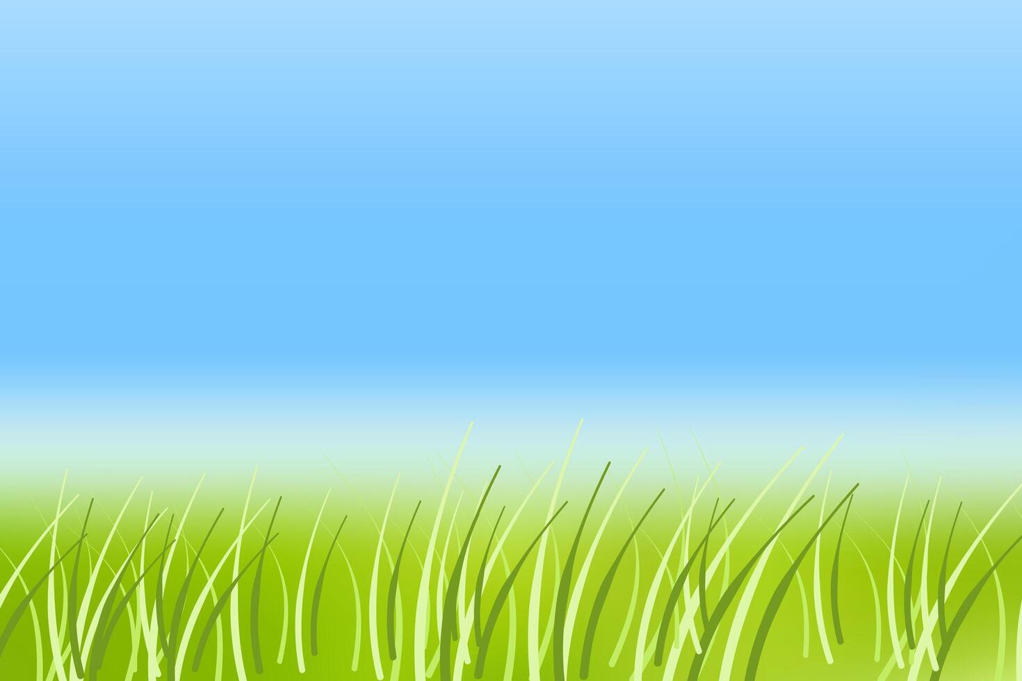 Abstract spring or summer vector background. Vector illustration. Blue sky and grass. Empty