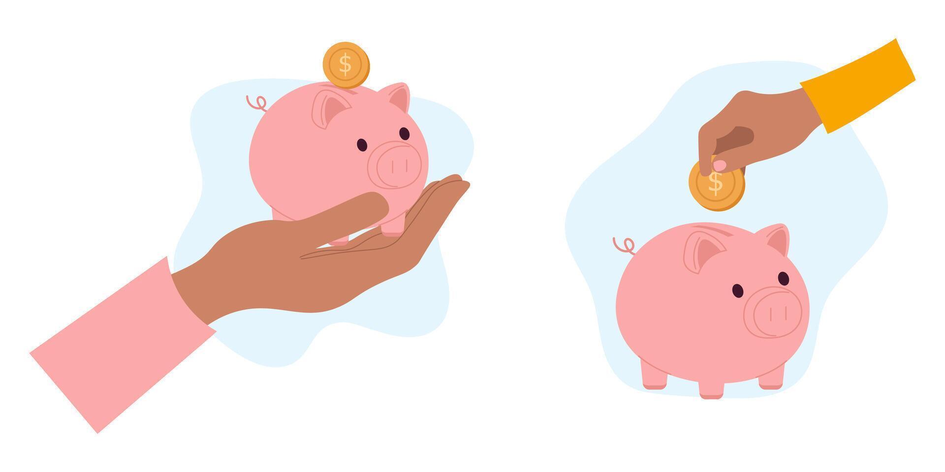 investing money with the prospect of profit. Investment fund, asset portfolio invested in stocks. Flat vector illustration. saving