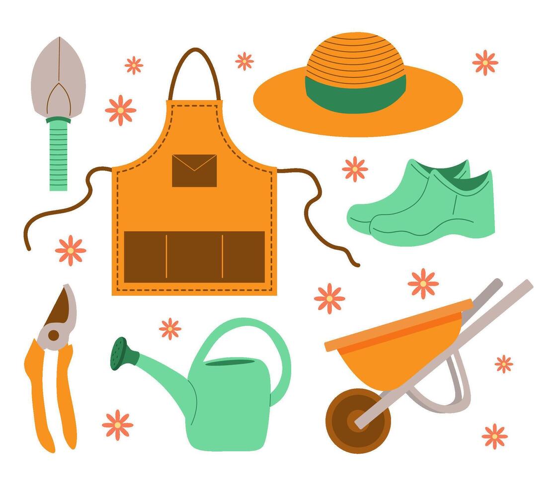 concept of gardening and horticulture. Hello spring. vector illustration