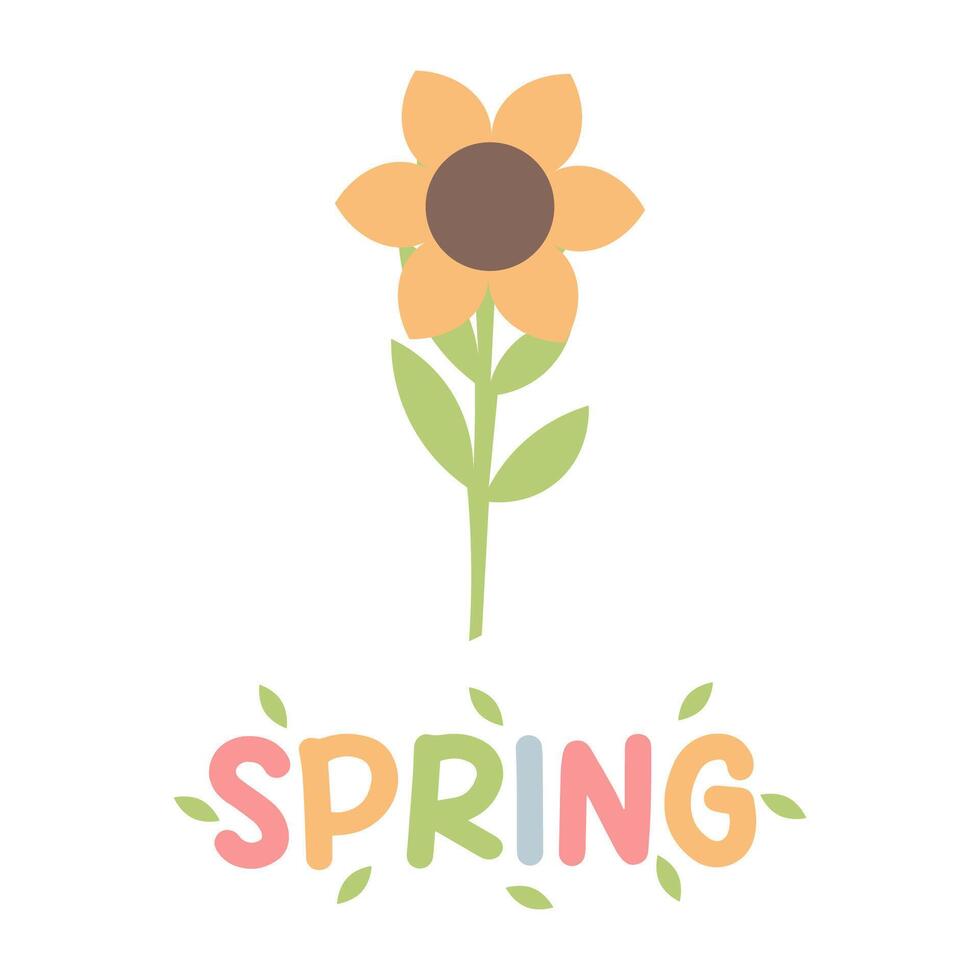 Quotes Spring. Spring floral print design. Flat vector illustration