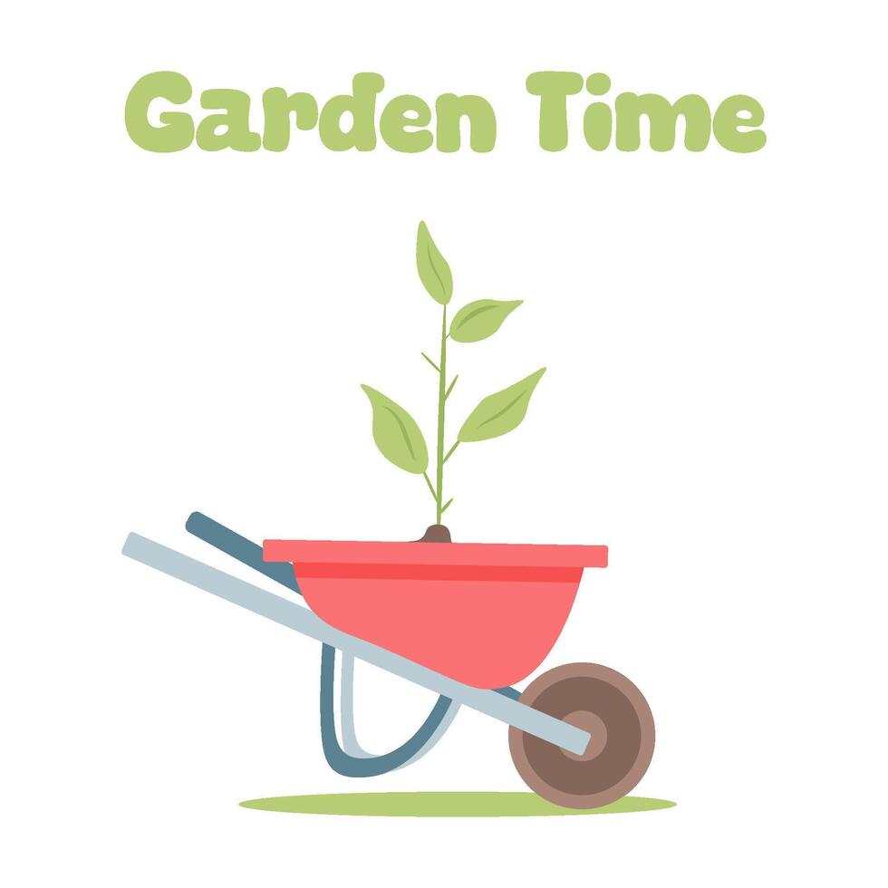 Garden Time. Spring banner. flat Vector illustration.
