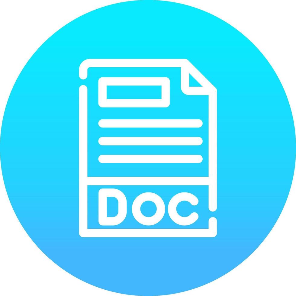 Doc File Format Creative Icon Design vector