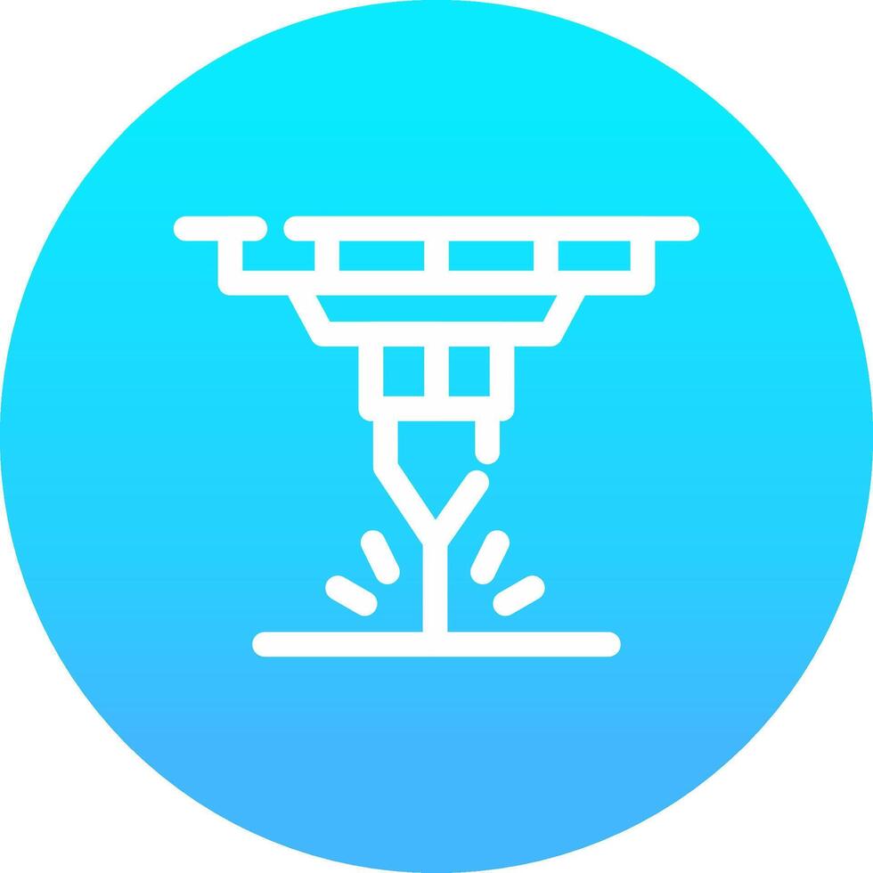 Water Cutting Machine Creative Icon Design vector