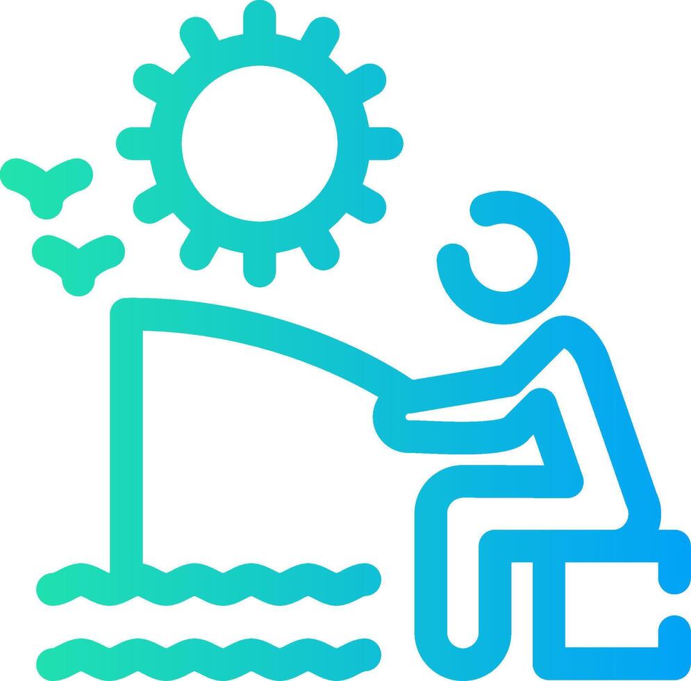 Summer Fishing Creative Icon Design vector