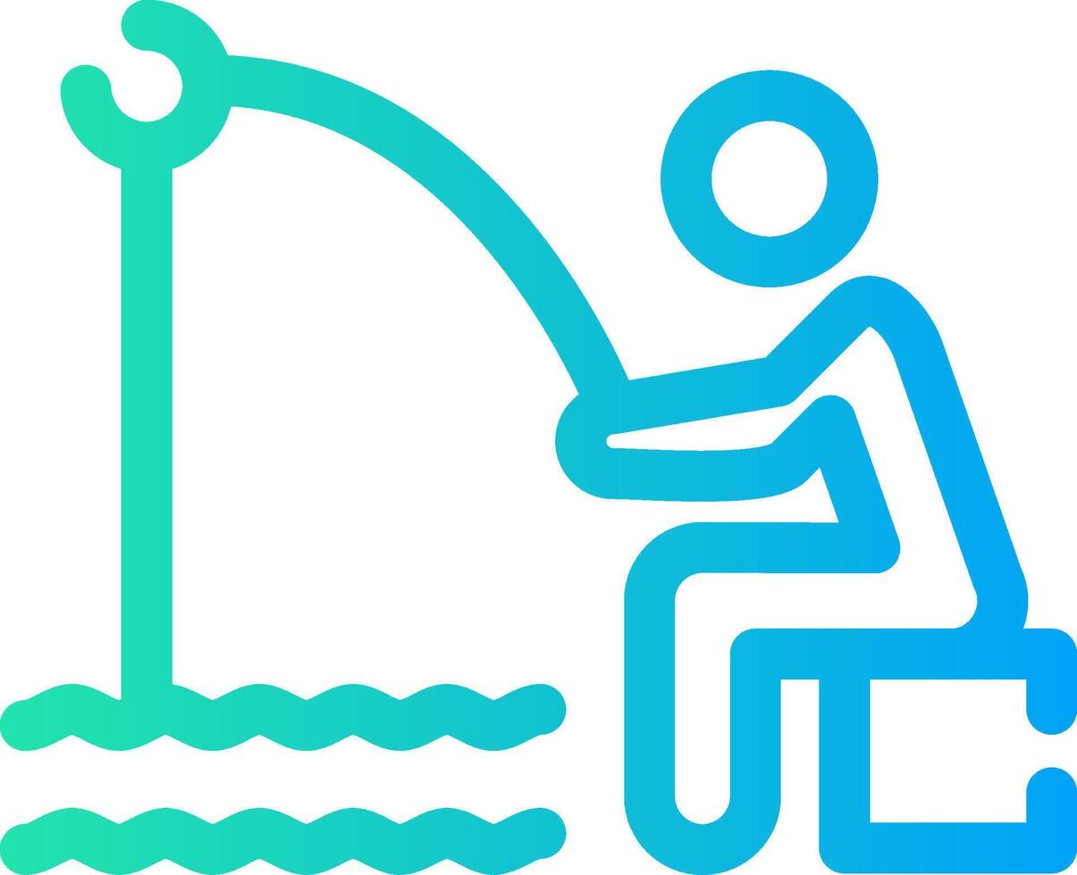 Shore Fishing Creative Icon Design vector