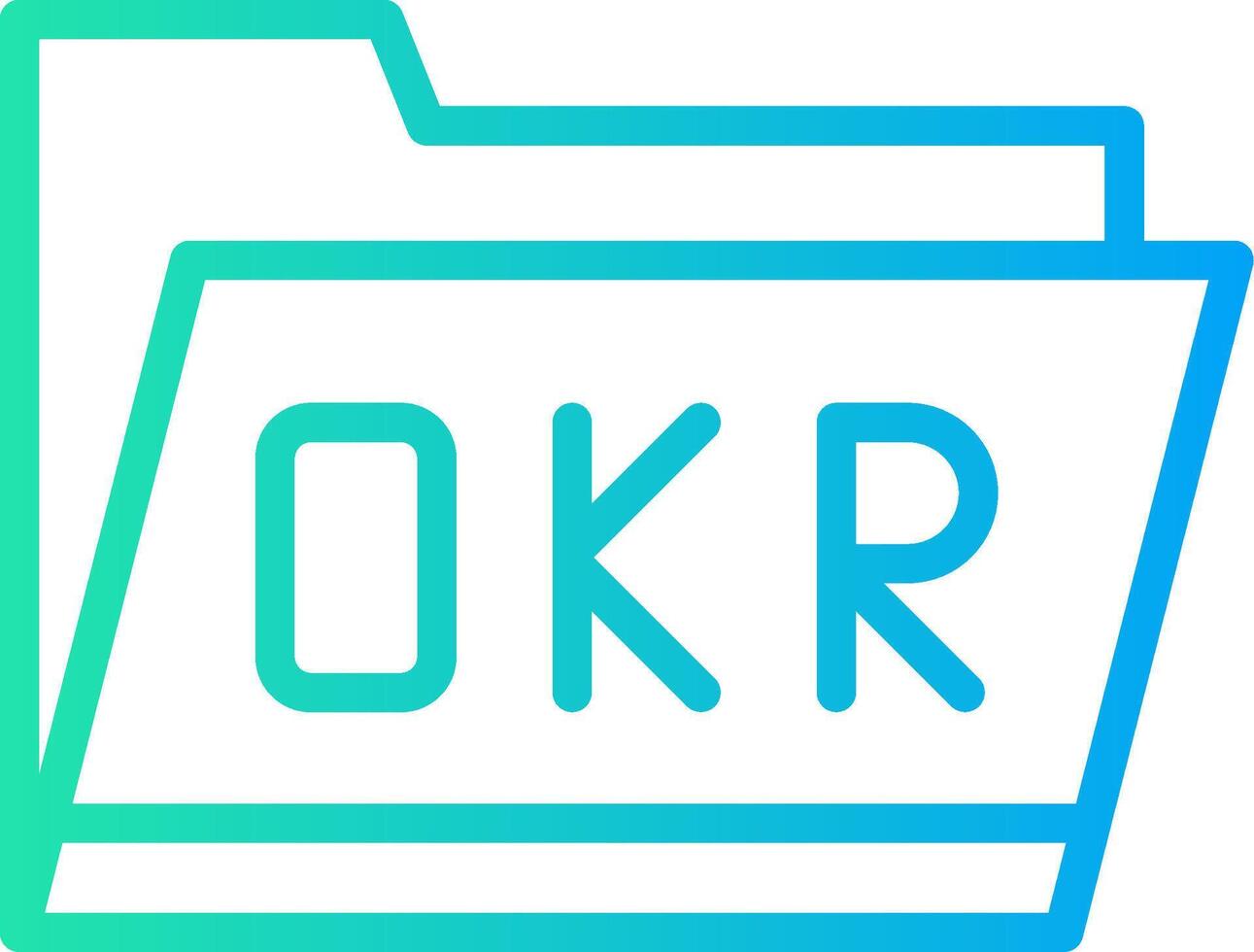 okr carpeta creativo icono diseño vector