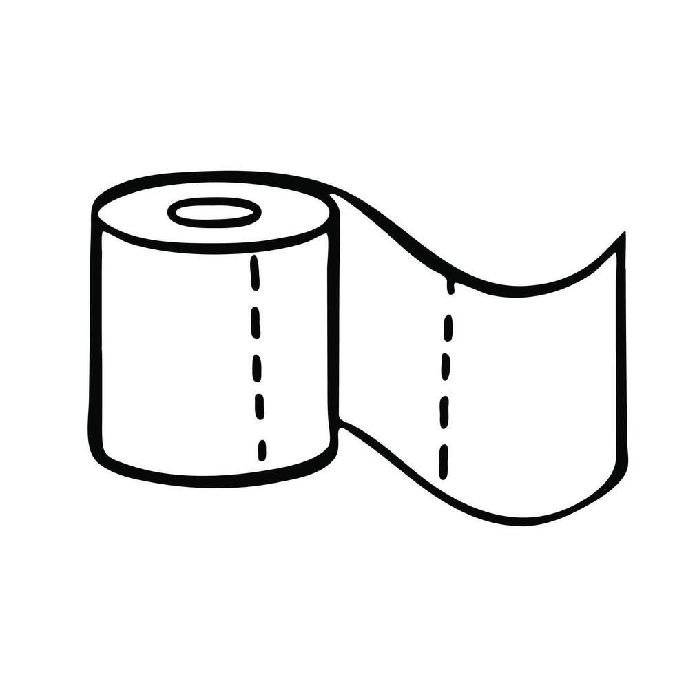 Toilet paper roll, personal hygiene illustration, vector