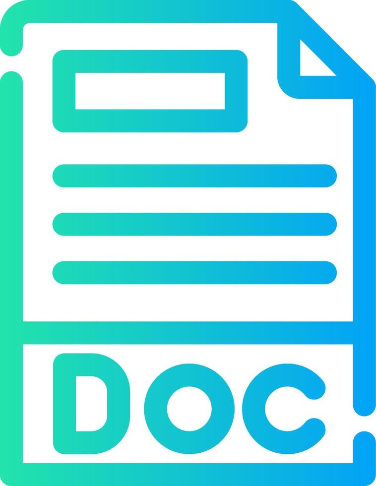 Doc File Format Creative Icon Design vector