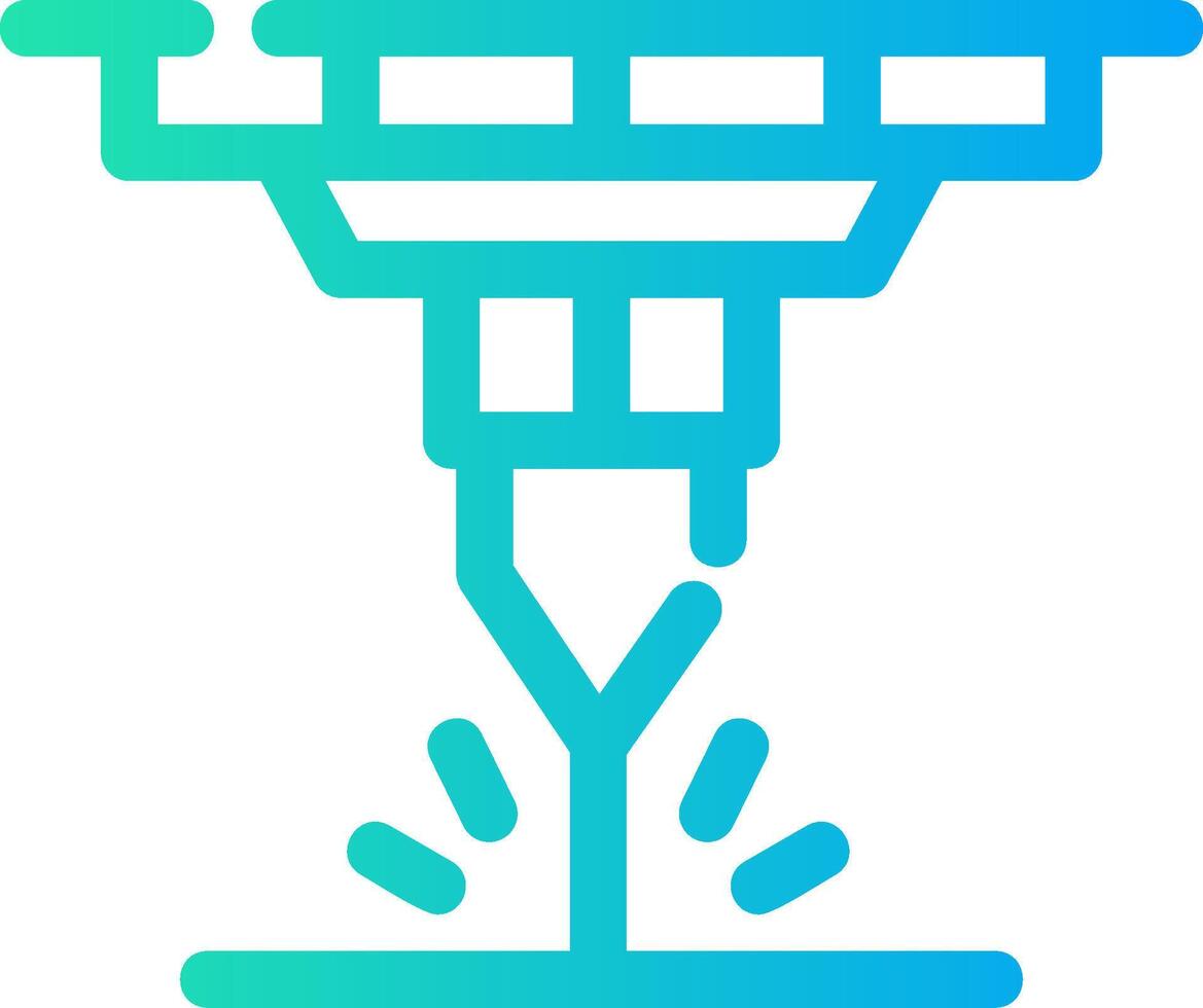 Water Cutting Machine Creative Icon Design vector