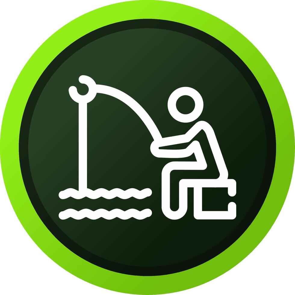 Shore Fishing Creative Icon Design vector