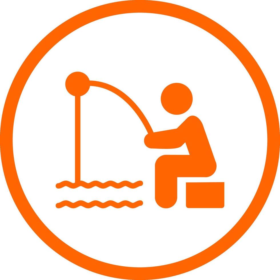 Shore Fishing Creative Icon Design vector