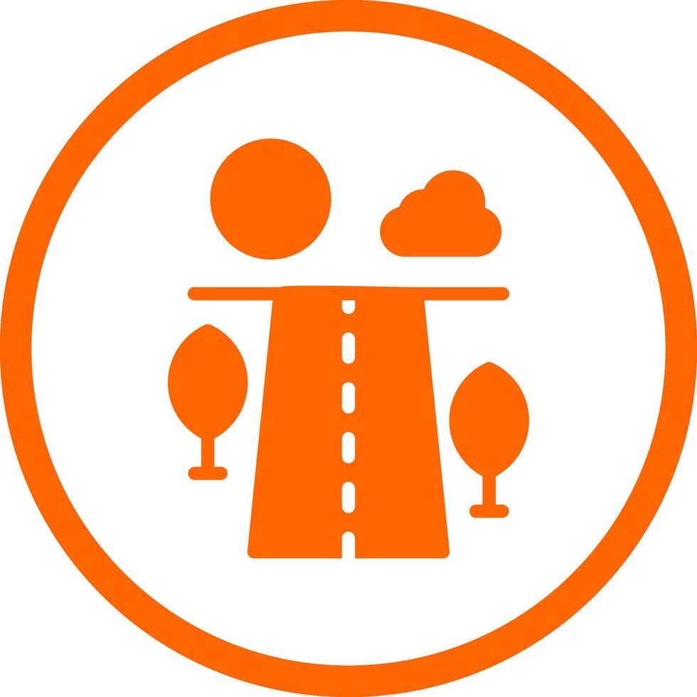 Road Landscape Creative Icon Design vector