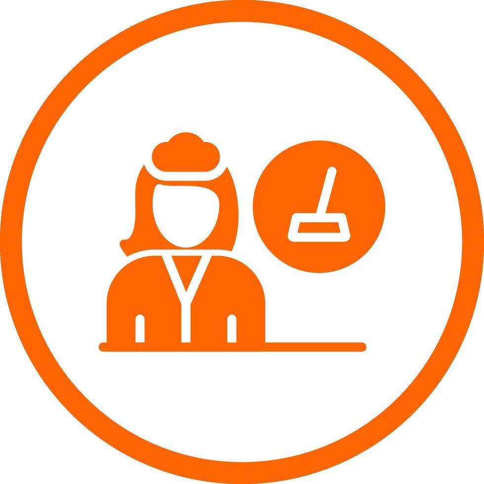 Female Cleaner Creative Icon Design vector