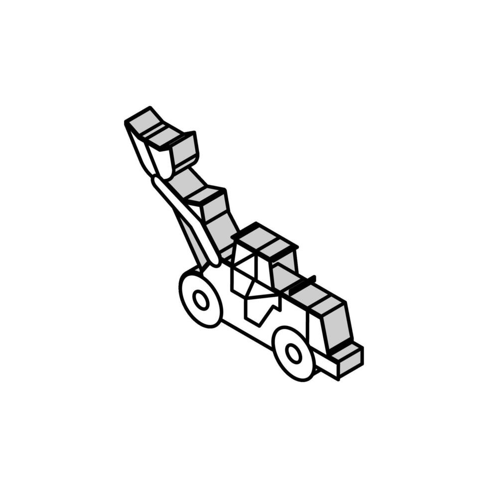 loader construction car vehicle isometric icon vector illustration