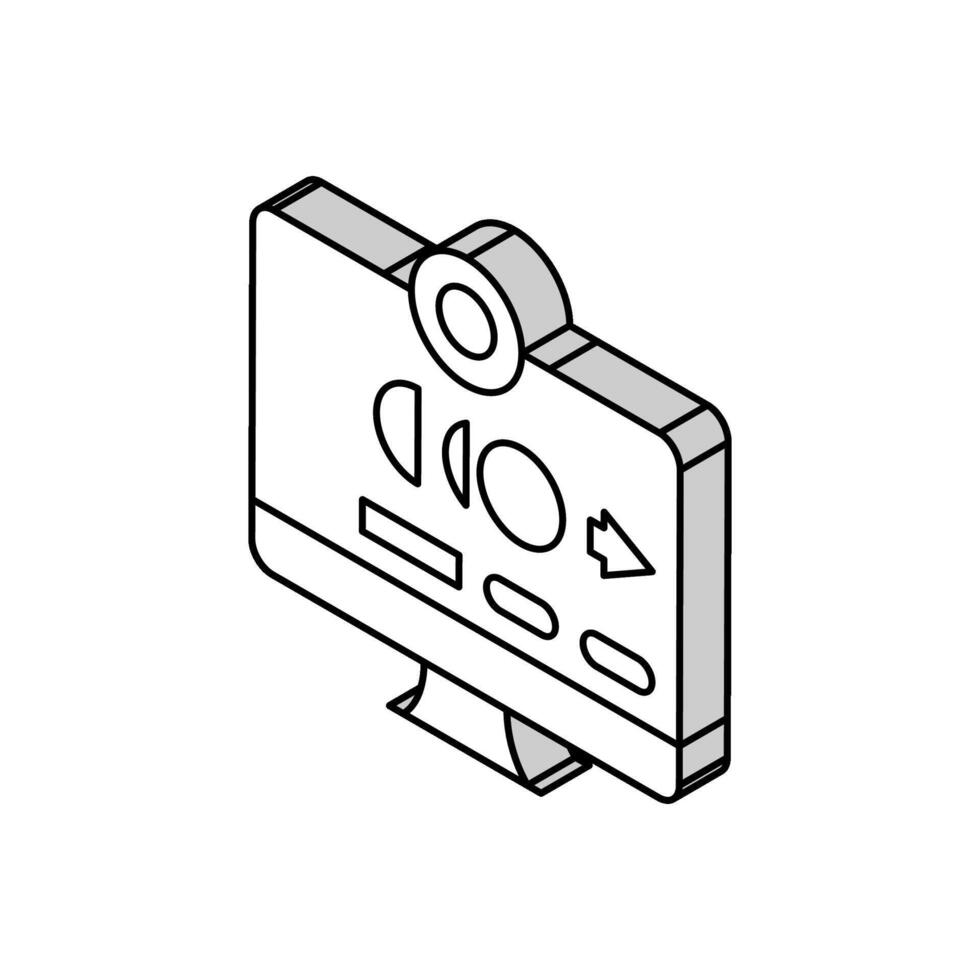 movimiento gráfico vídeo producción película isométrica icono vector ilustración