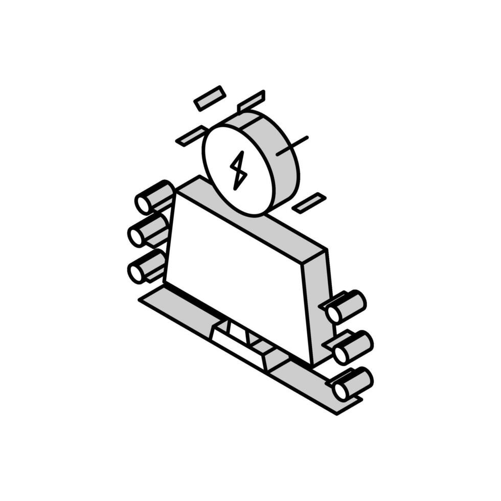 solar eléctrico panel isométrica icono vector ilustración