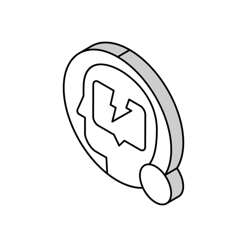 poor mental health check isometric icon vector illustration