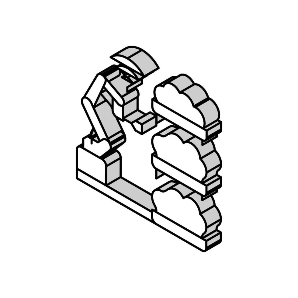 robot farmer smart farm isometric icon vector illustration