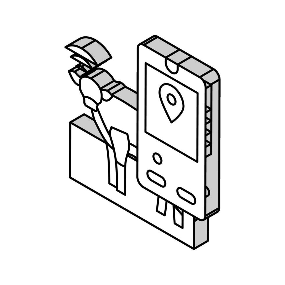 ganado rastreo inteligente granja isométrica icono vector ilustración