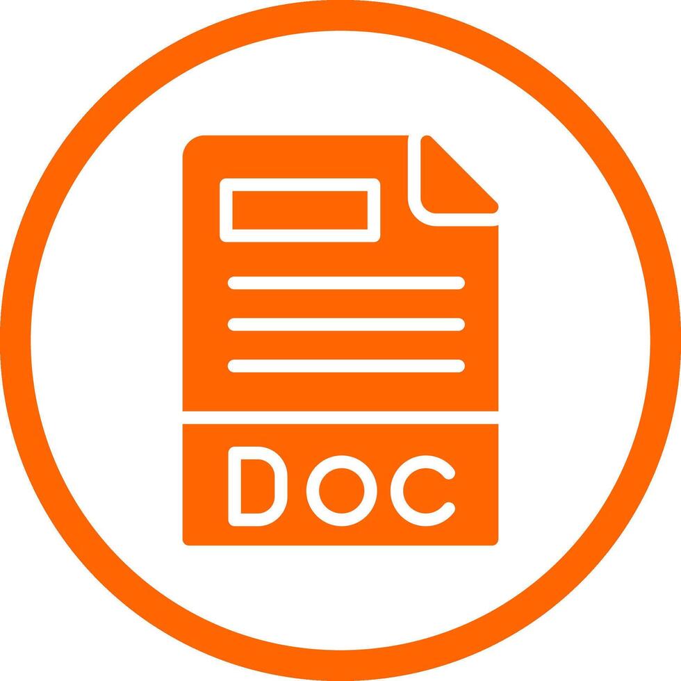 Doc File Format Creative Icon Design vector