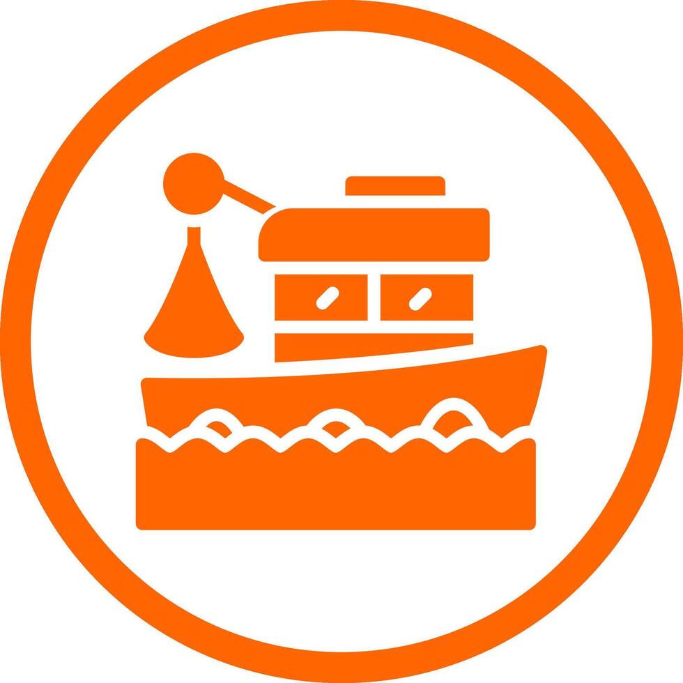 Fishing Boat Creative Icon Design vector