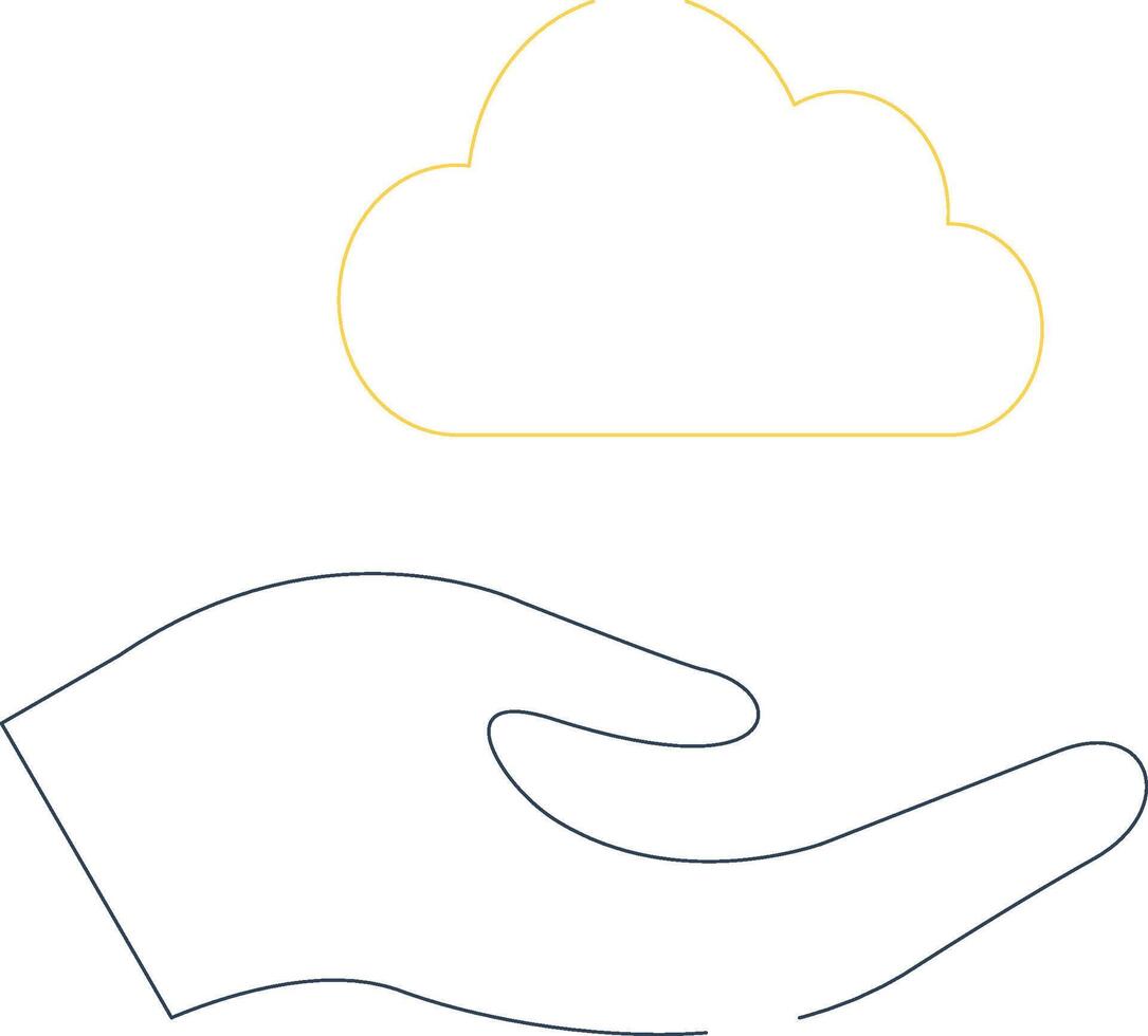 Cloud in Hands Creative Icon Design vector