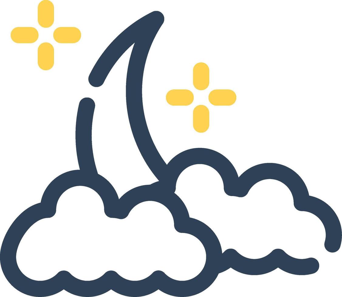 Cloudy Night Creative Icon Design vector