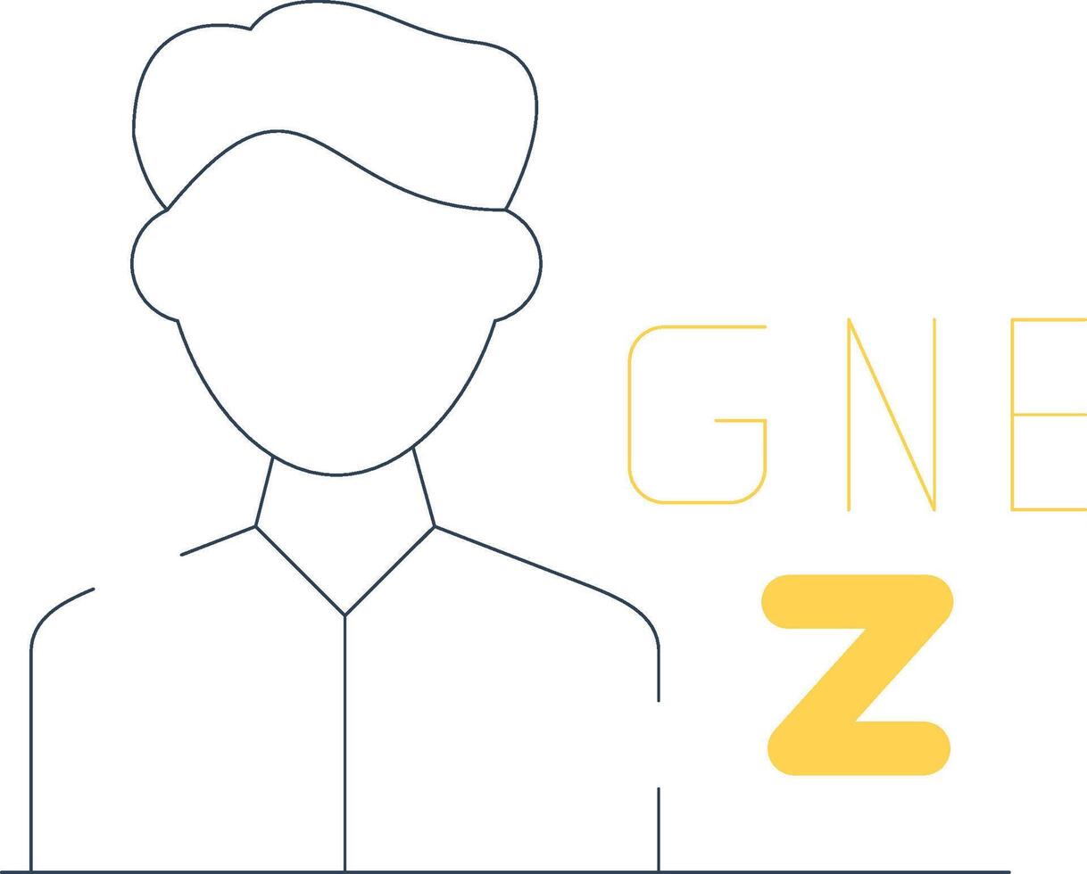 Gen Z Male Creative Icon Design vector