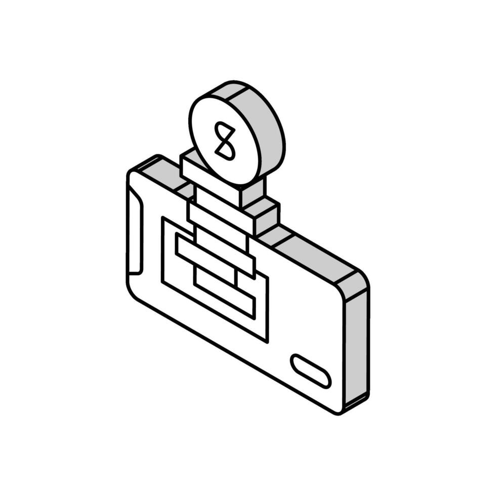 electrónico dinero teléfono solicitud isométrica icono vector ilustración