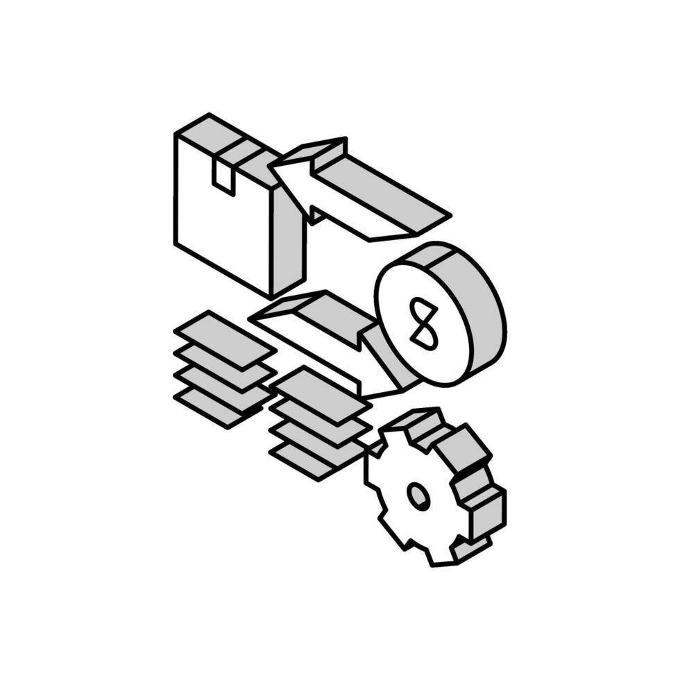 importar y exportar Servicio costo isométrica icono vector ilustración