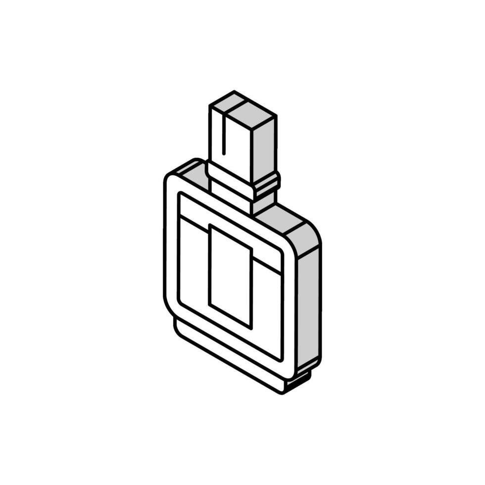 cologne fragrance bottle perfume isometric icon vector illustration