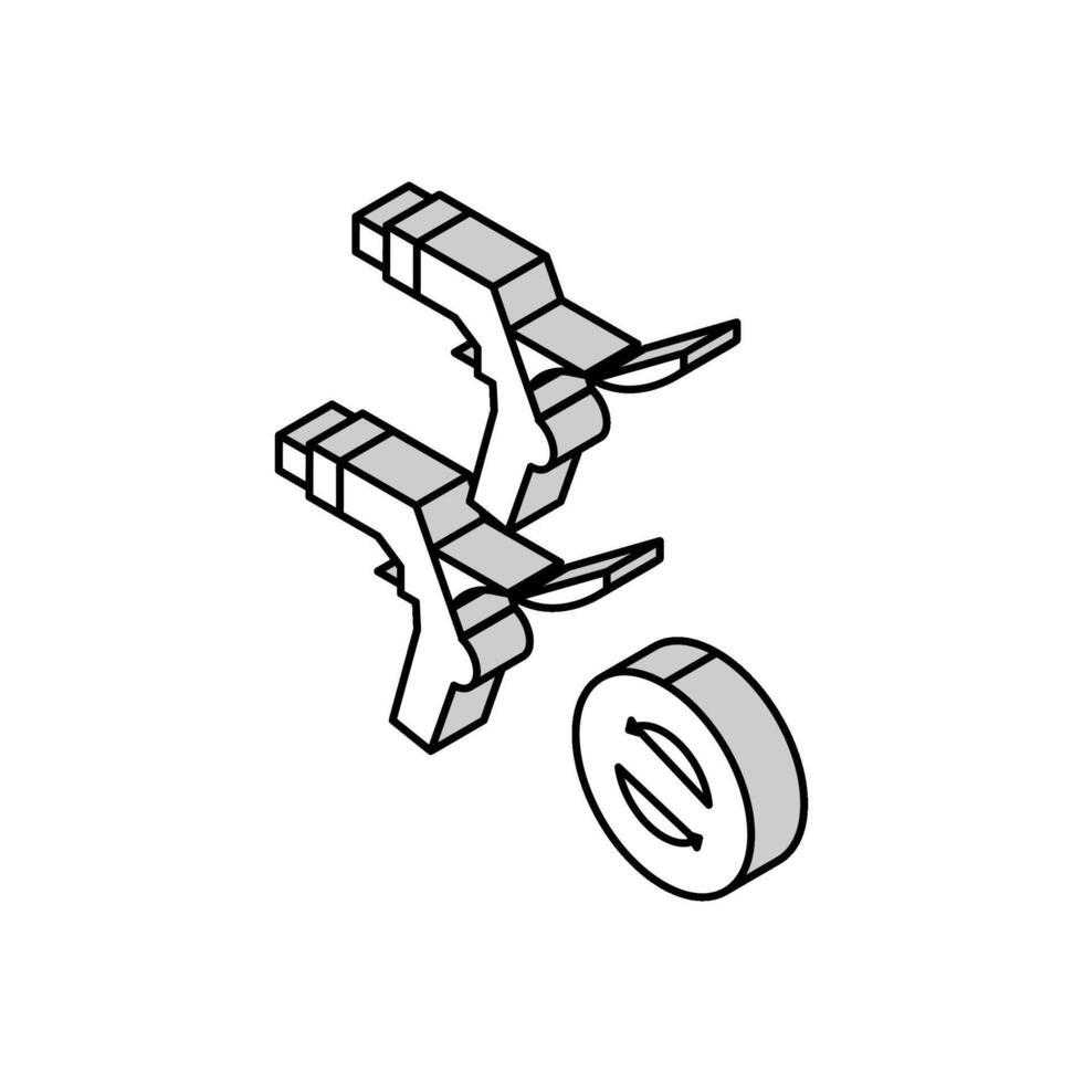 brake levers replacement isometric icon vector illustration