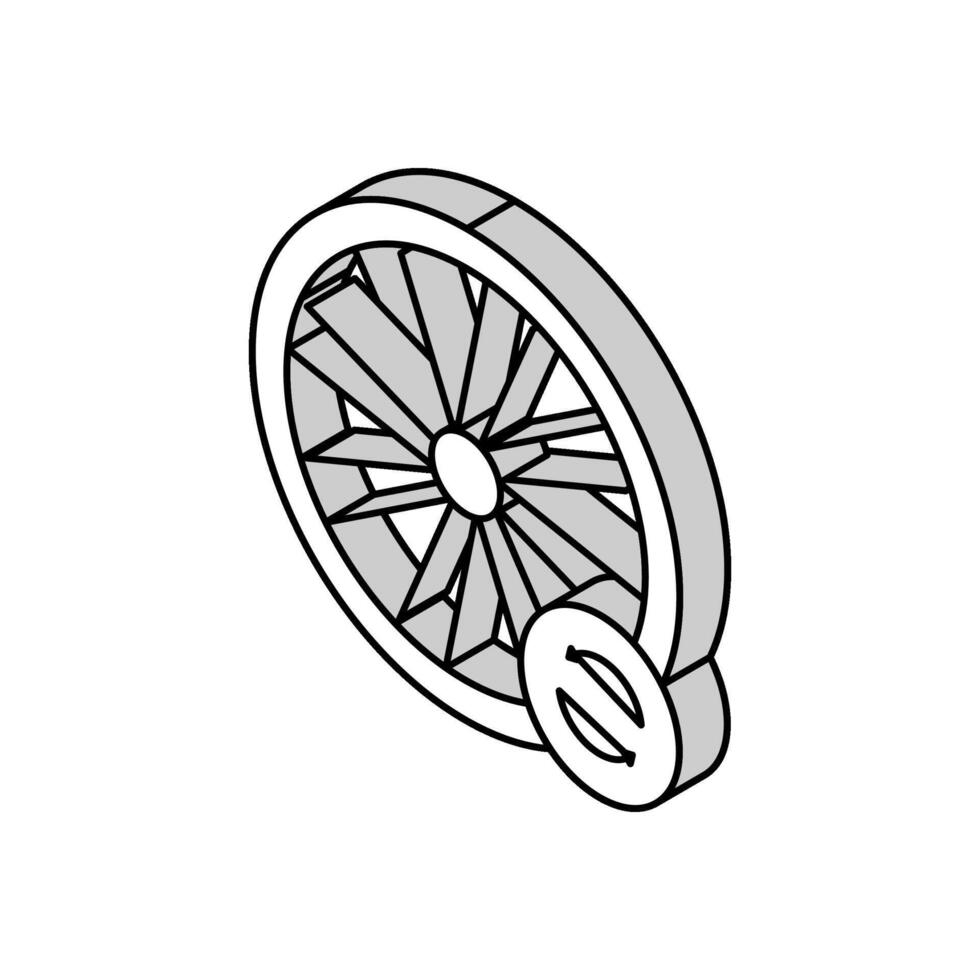 bicycle wheel alignment isometric icon vector illustration