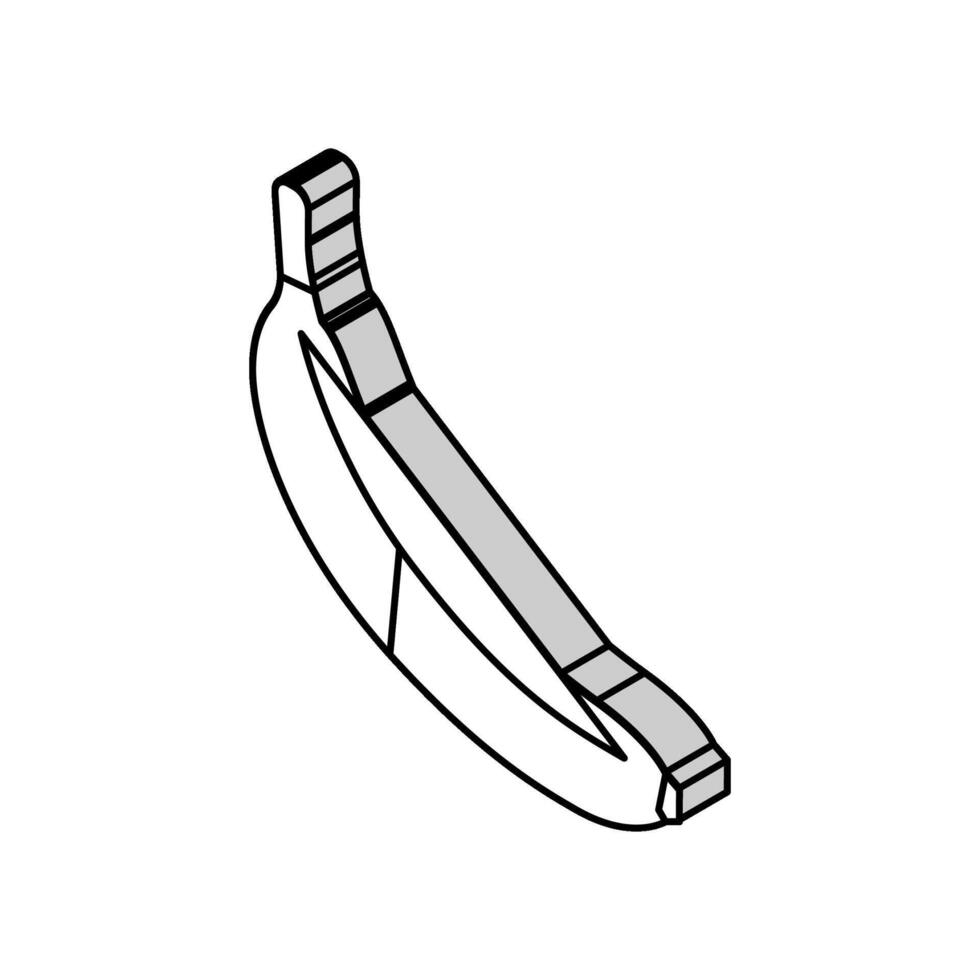 one whole banana isometric icon vector illustration