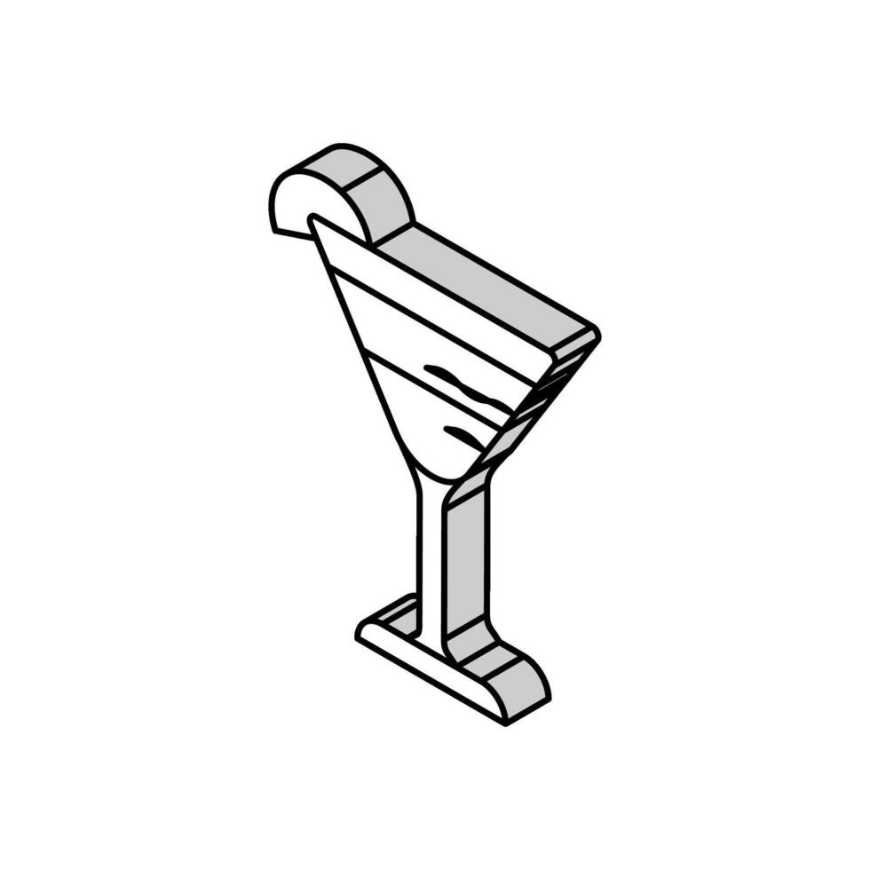 daiquiri cóctel vaso bebida isométrica icono vector ilustración