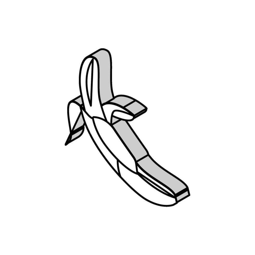 plátano pelar isométrica icono vector ilustración