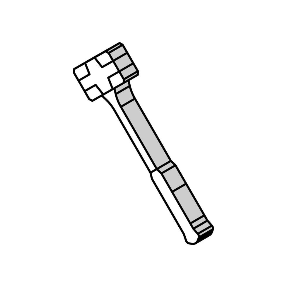 hammer tool repair isometric icon vector illustration
