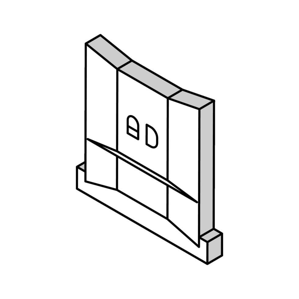 folding wall exhibition isometric icon vector illustration