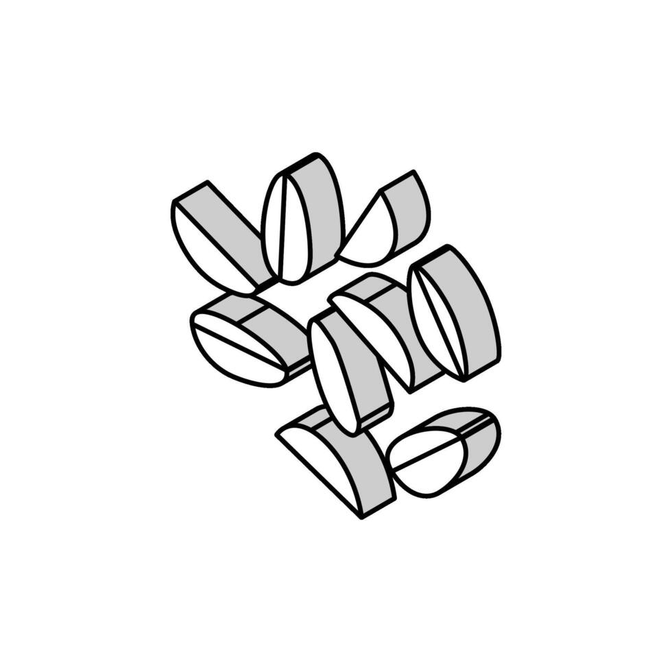 potato wedges isometric icon vector illustration