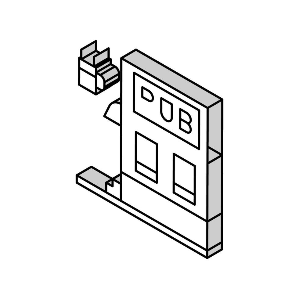 pub beer drink isometric icon vector illustration